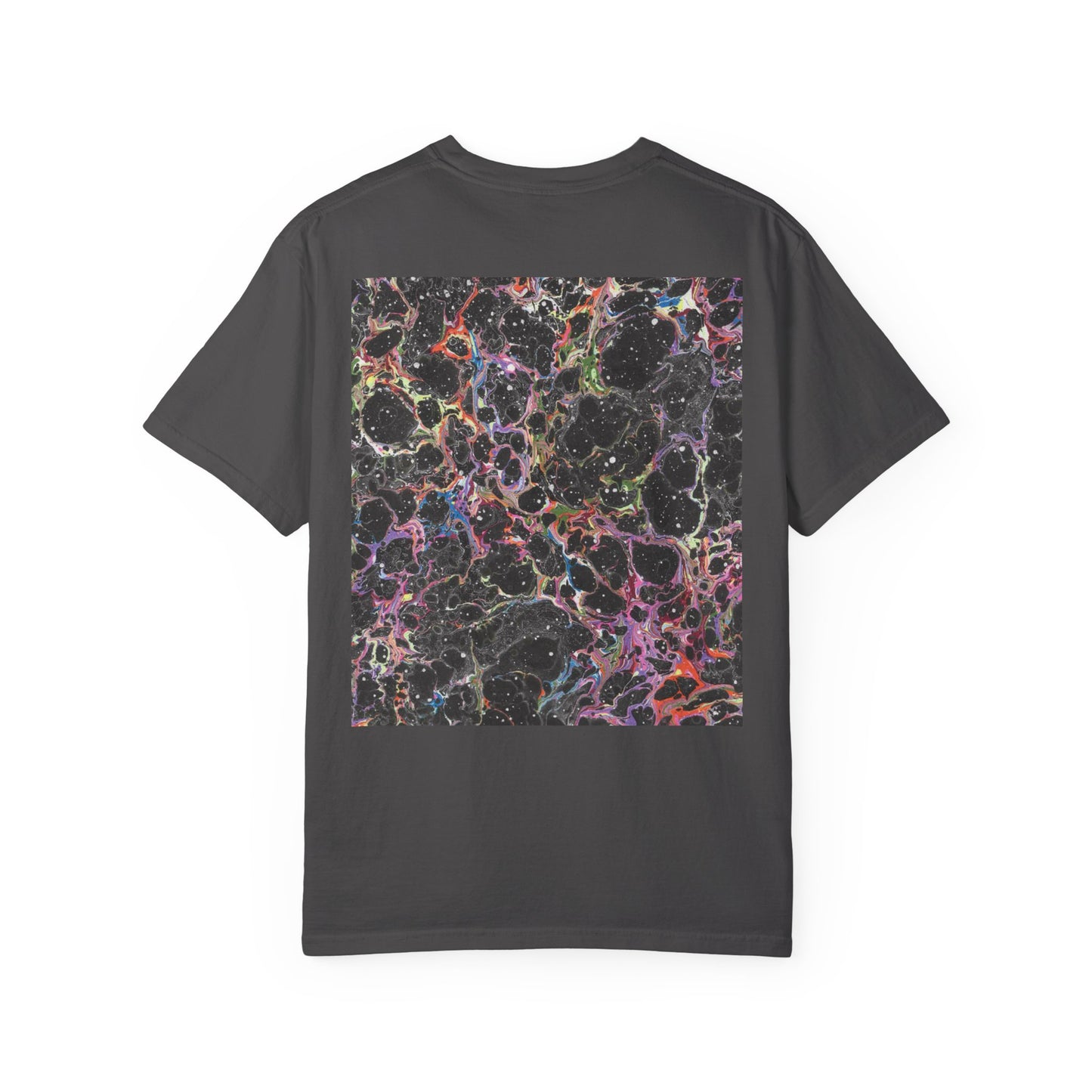 Remera Be Water x Mutarte, Arte Fluido sobre Algodón, Vibrant Abstract Unisex Garment-Dyed T-Shirt