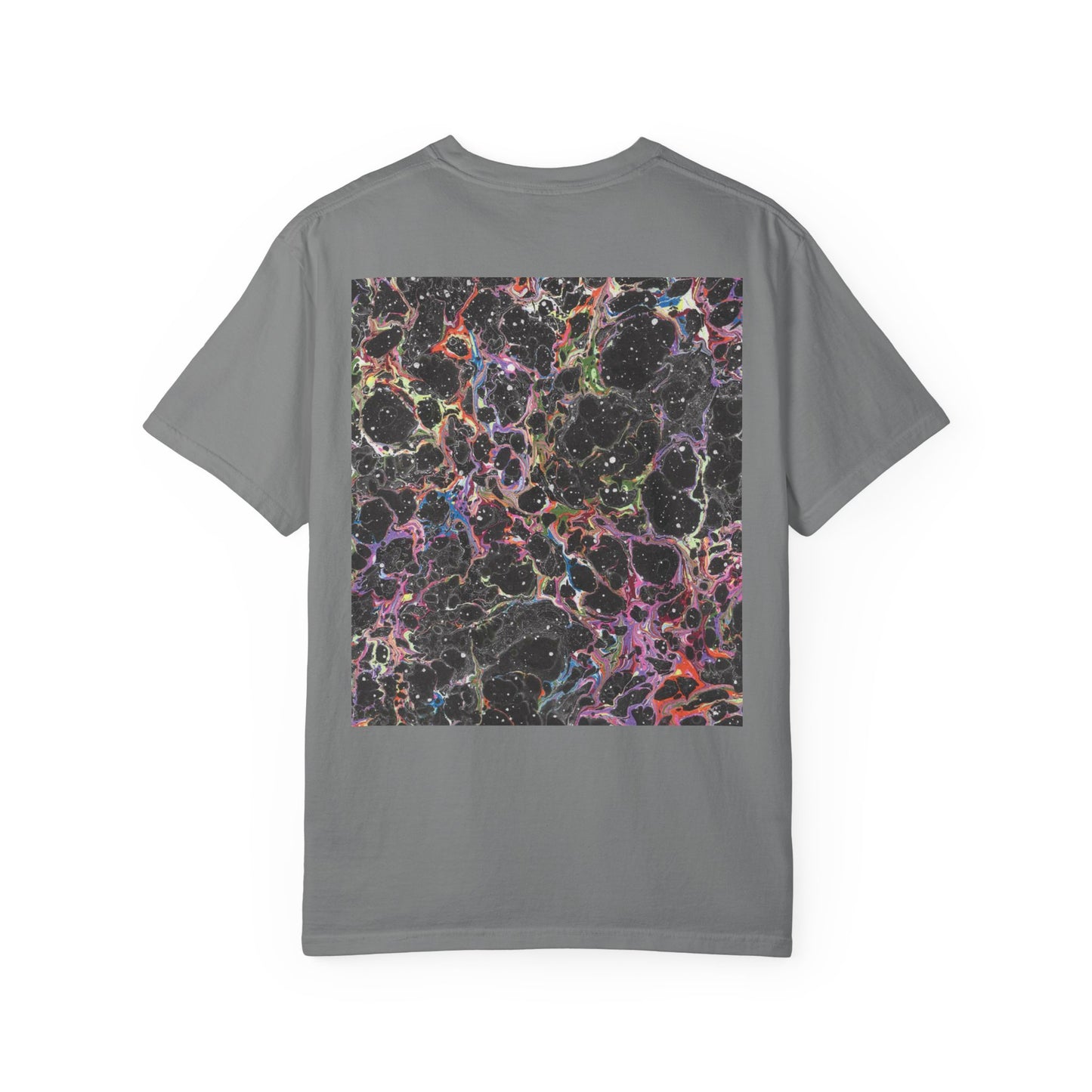 Remera Be Water x Mutarte, Arte Fluido sobre Algodón, Vibrant Abstract Unisex Garment-Dyed T-Shirt