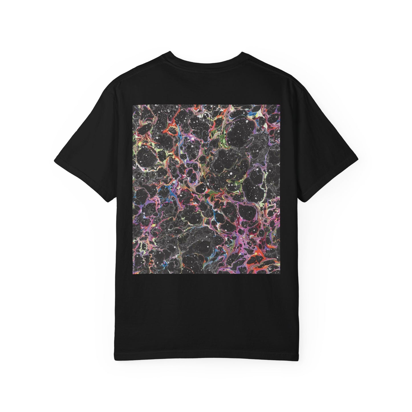 Remera Be Water x Mutarte, Arte Fluido sobre Algodón, Vibrant Abstract Unisex Garment-Dyed T-Shirt
